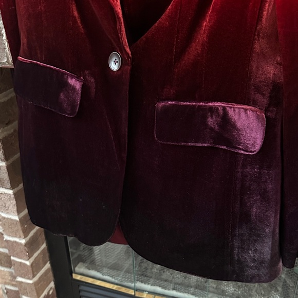 NWT Elie Tahari Ombre Velvet Orange Purple Blazer Size 6 - Picture 7 of 15